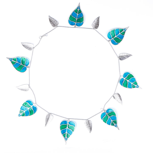 Silver Plated Toran (Blue and Green Enamel)