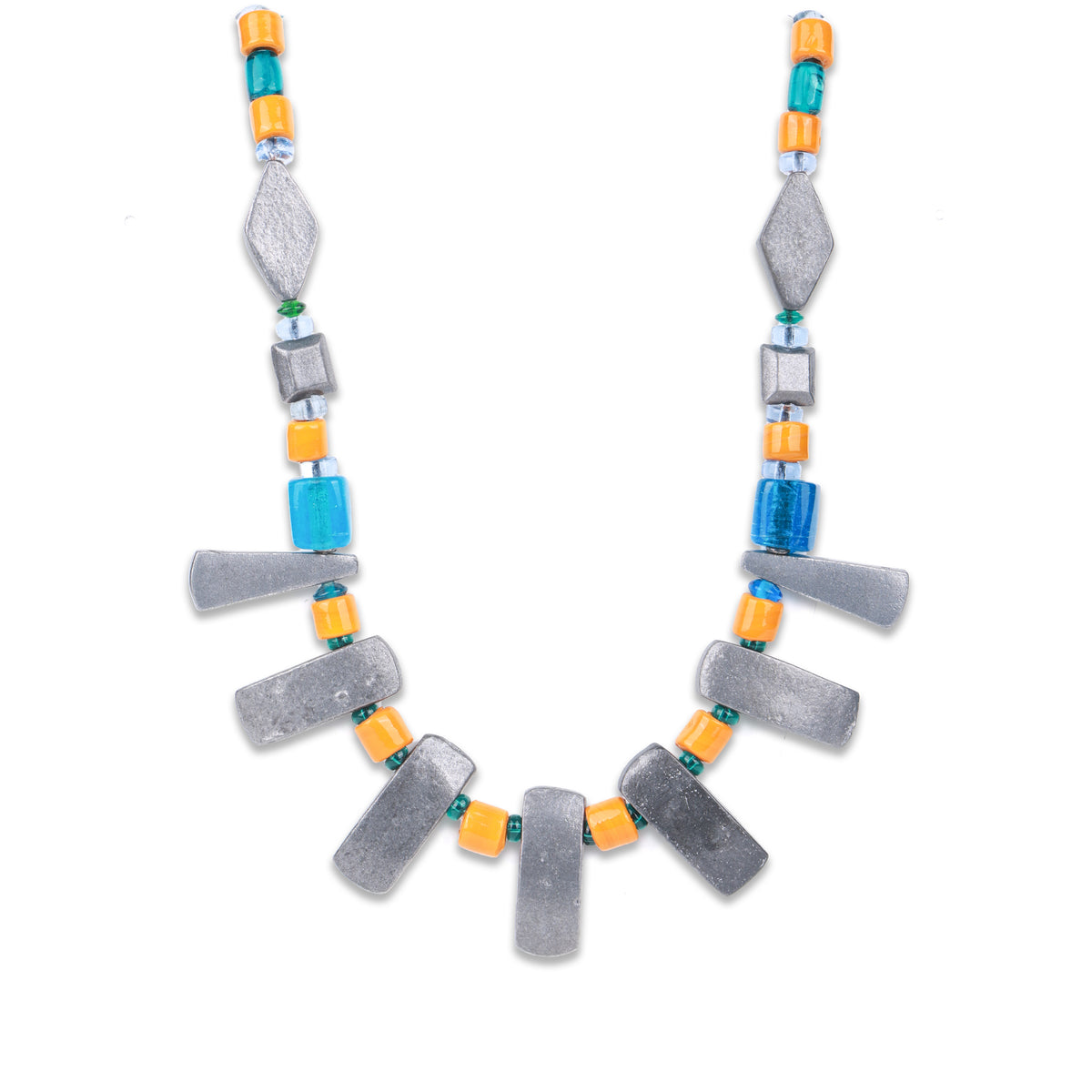 Glass & Aluminium Bead Necklace