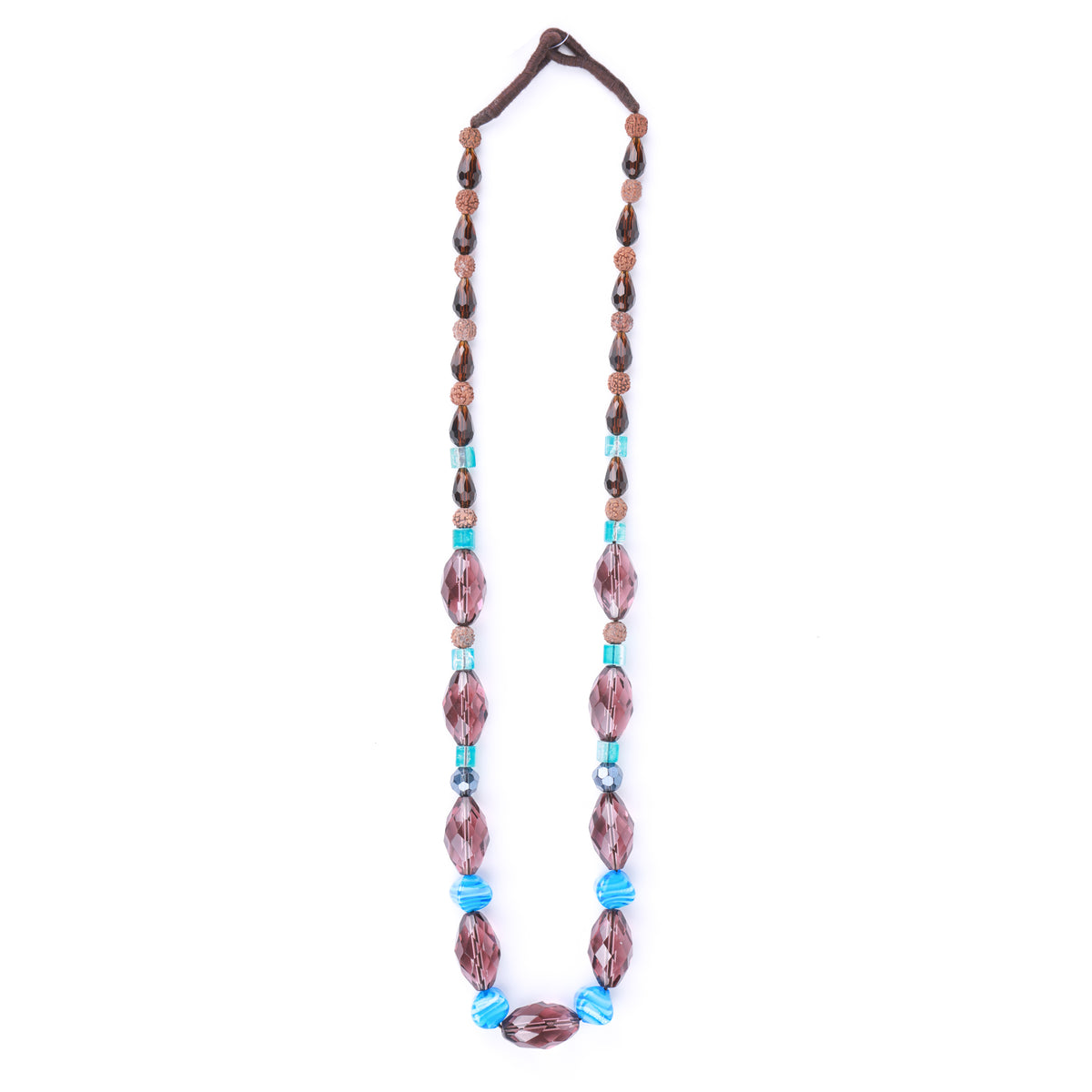 Rudraksha & Glass Bead Necklace