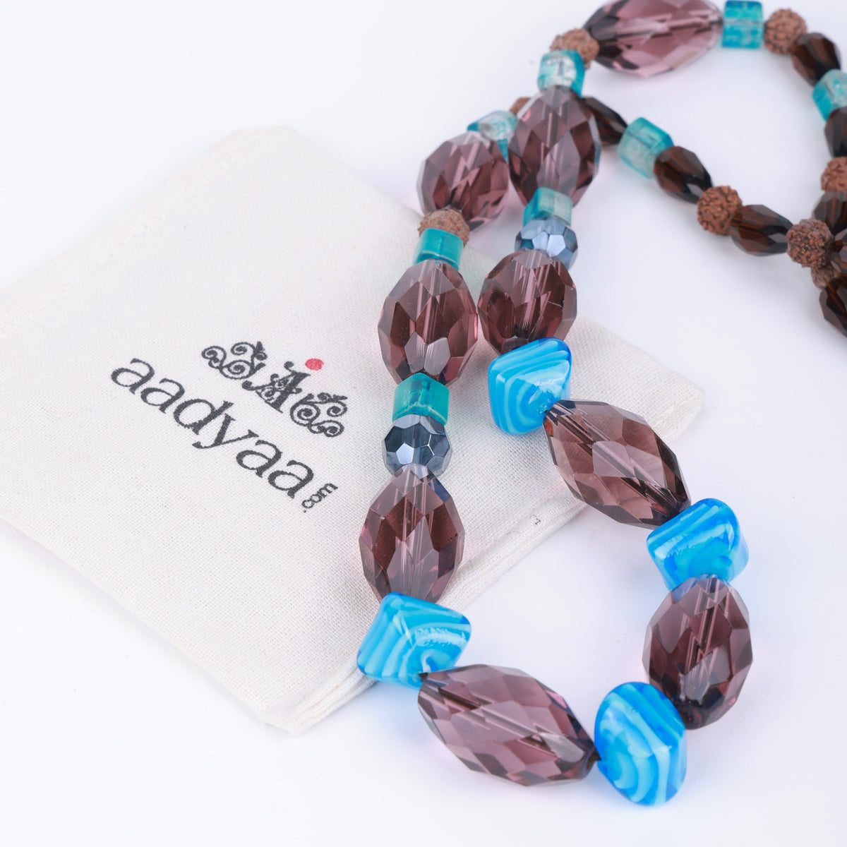 Rudraksha & Glass Bead Necklace