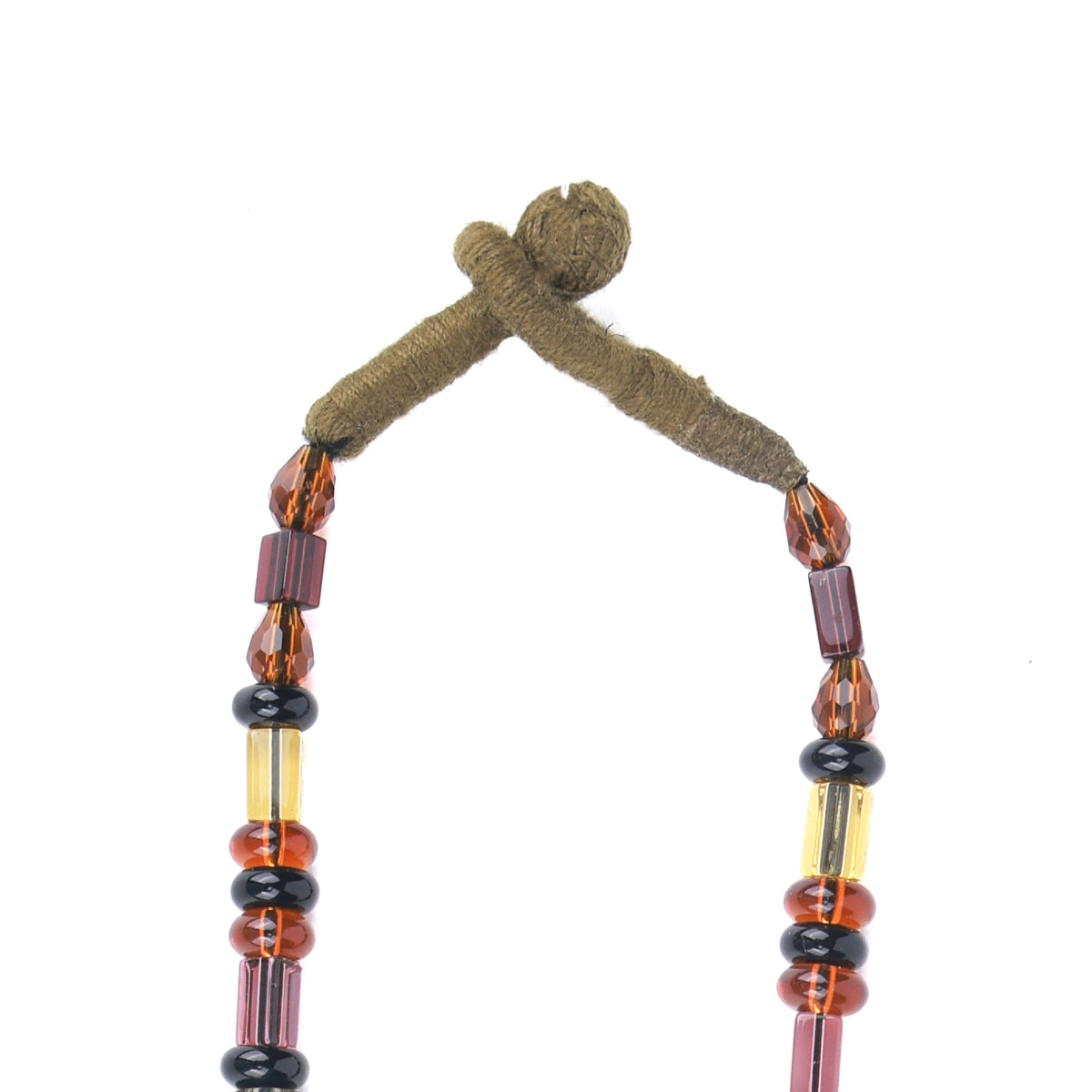 Clay Art Pendant Necklace with Multicolour Beads
