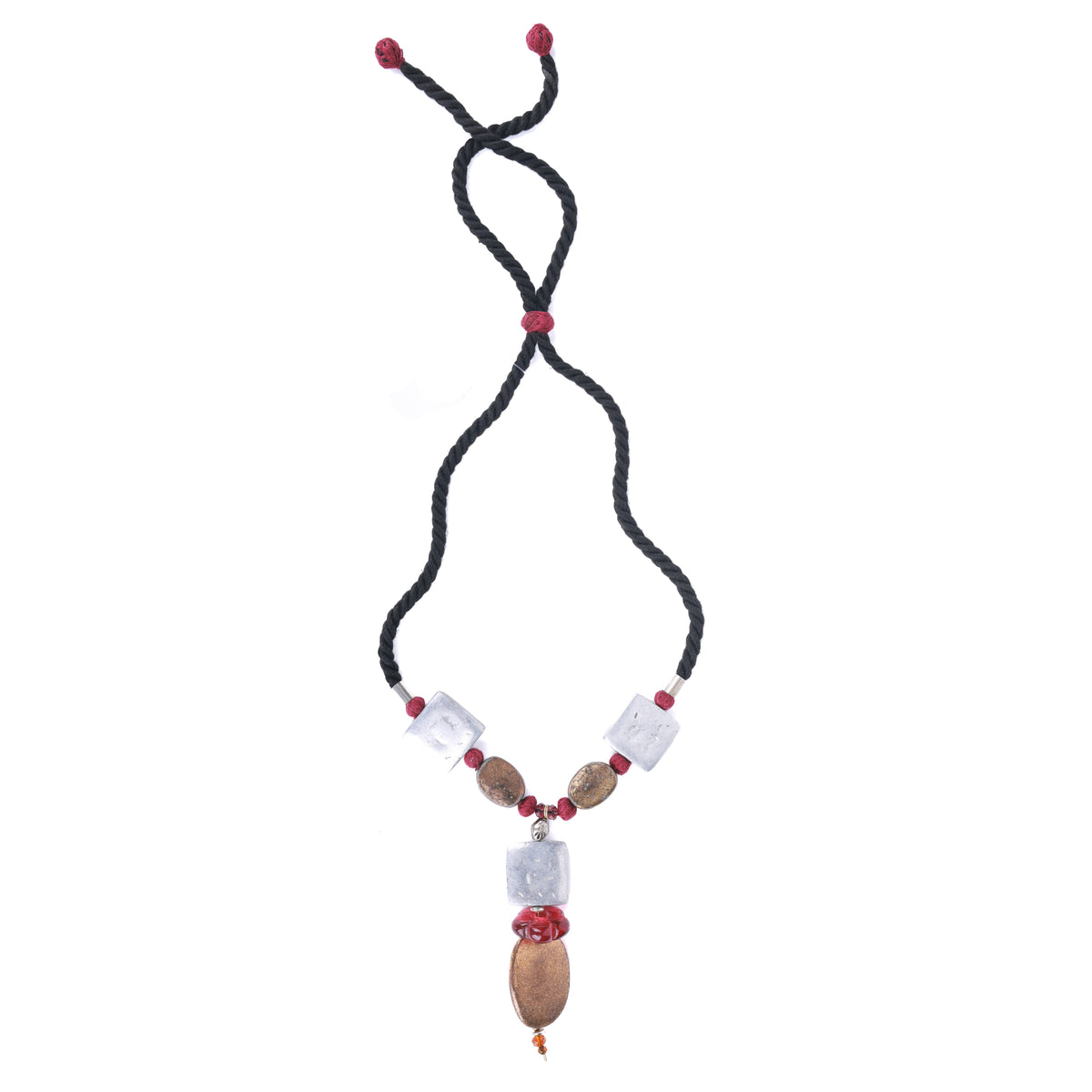 Brass & German Silver Bead Necklace