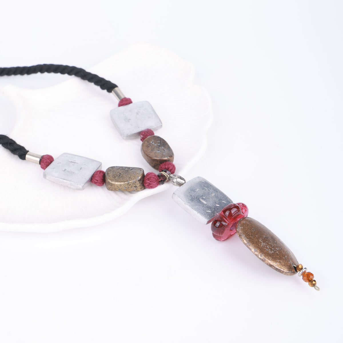 Brass & German Silver Bead Necklace