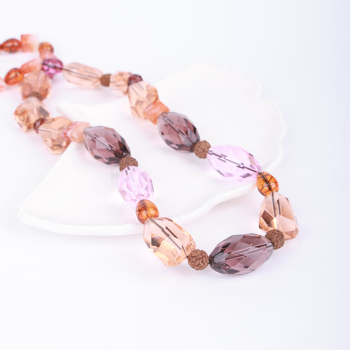 Glass & Rudraksha Bead Necklace