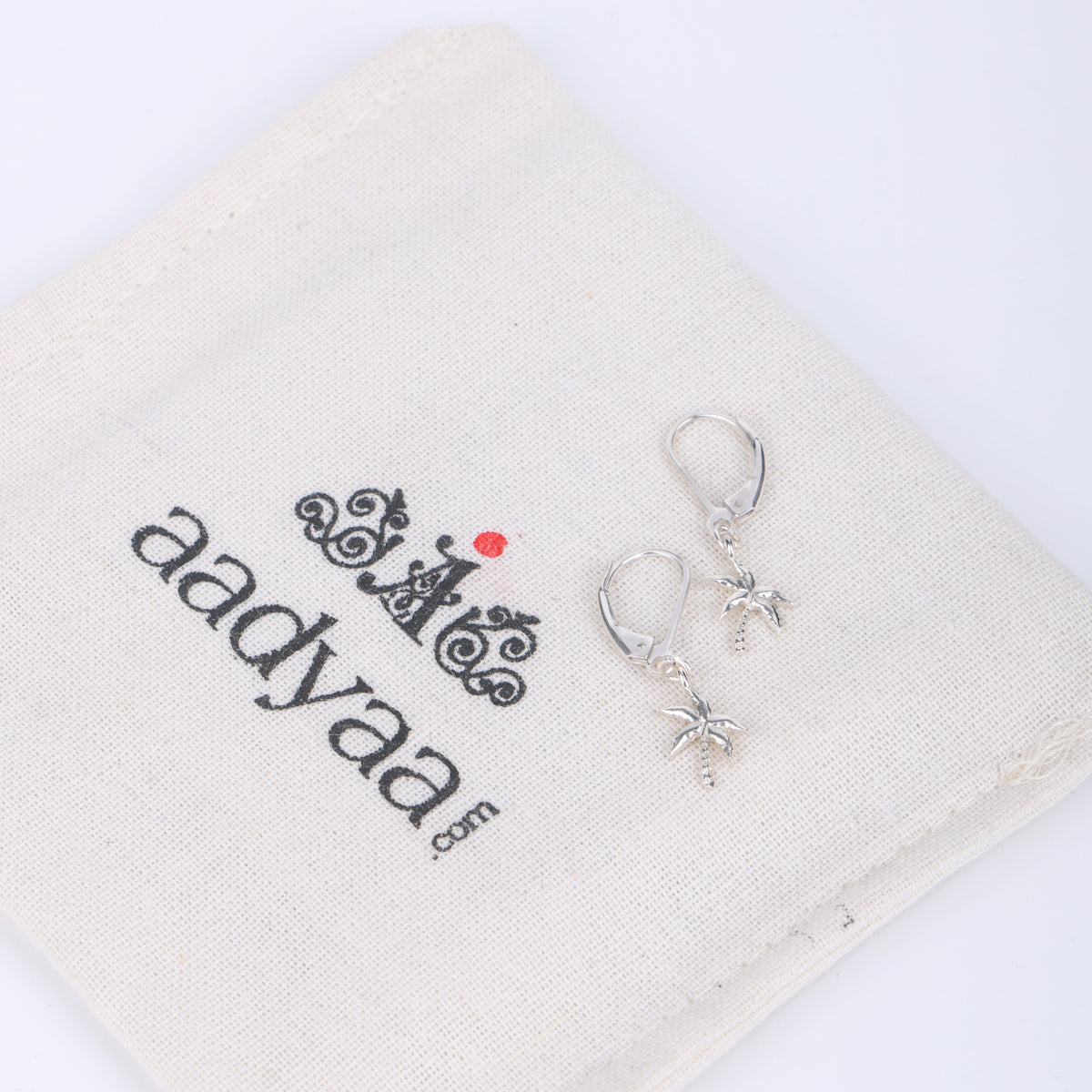 Silver Coconut Tree Earrings
