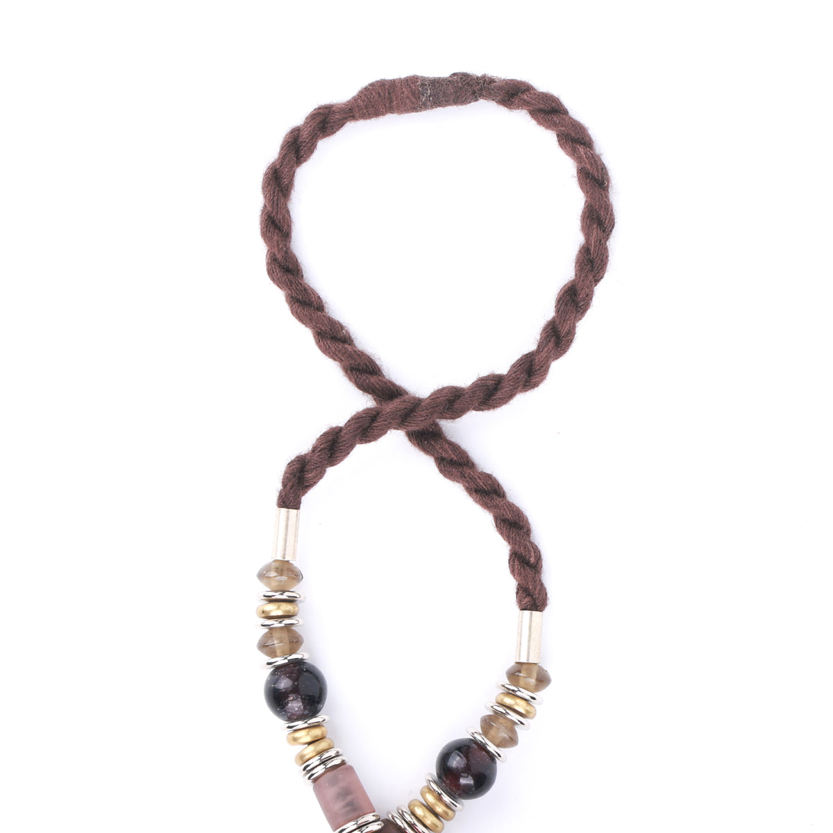 Red Wooden & Glass Bead Necklace