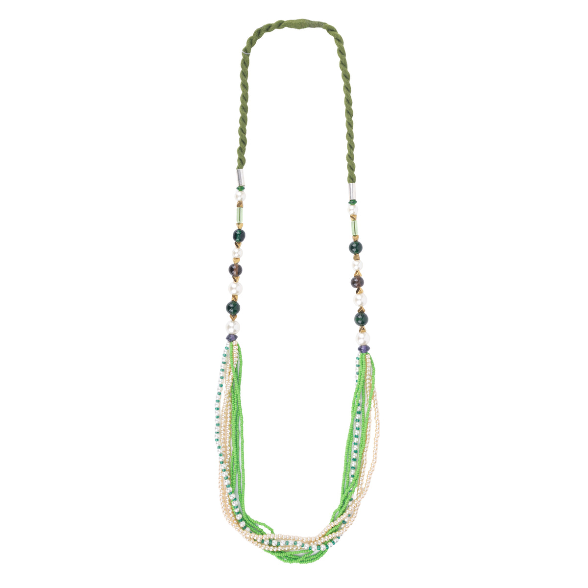 Pearl & Green Multilayer Necklace