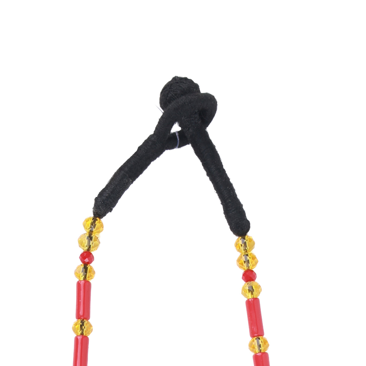 Coral & Black Beaded Multilayer Necklace