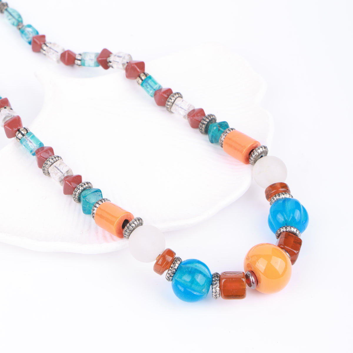 Orange Glass Bead Necklace