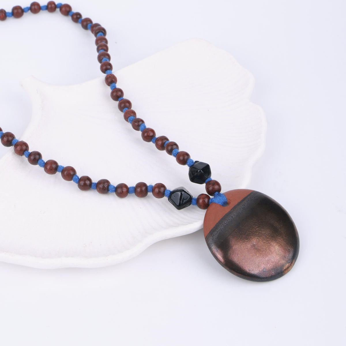 Wooden & Clay Beaded Necklace