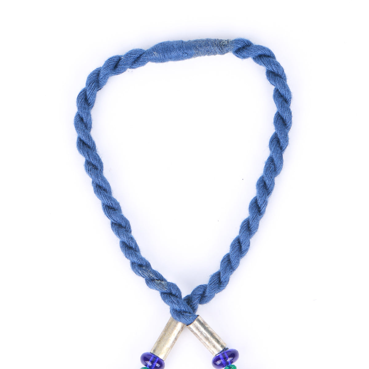 Resin Pendant Necklace with Blue & Copper Beads