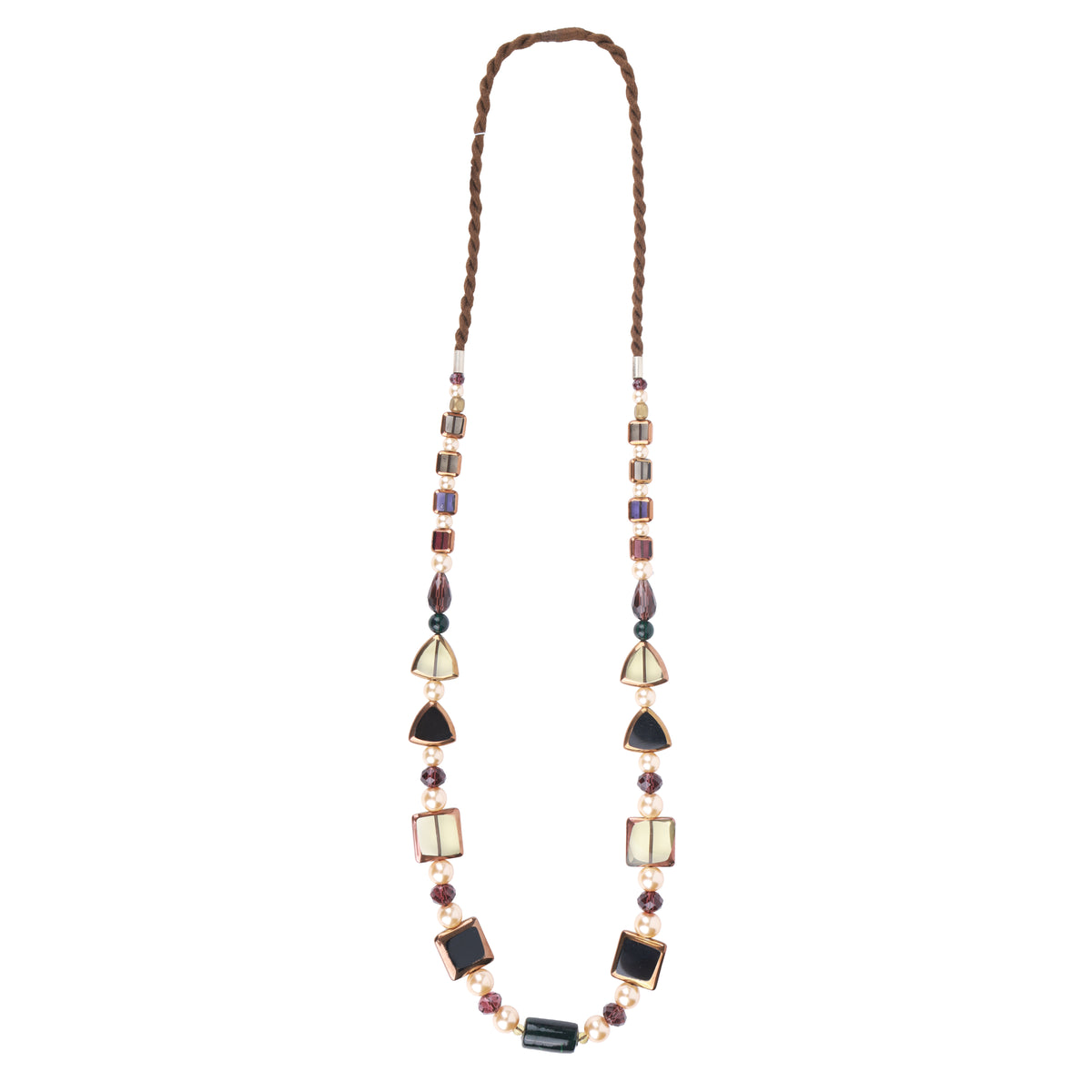 Korean Glass Bead Necklace with Assorted Shaped Glass Beads