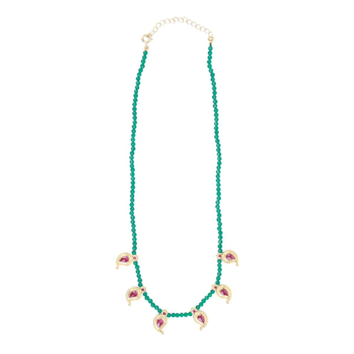 Pink Stone Koyari Necklace | 22K Gold-Plated