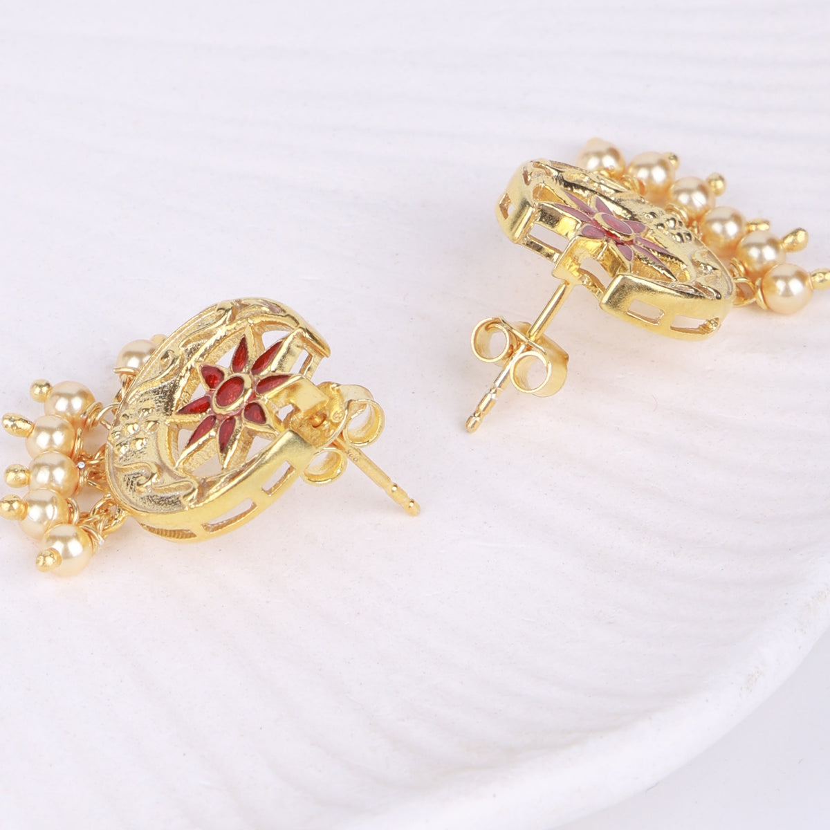 Chaand Phool Earrings | 22K Gold-Plated