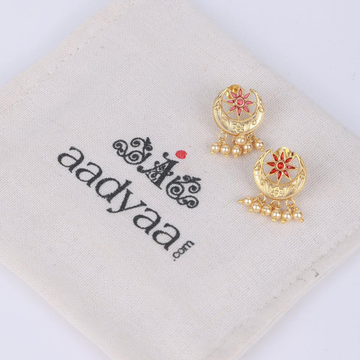 Chaand Phool Earrings | 22K Gold-Plated