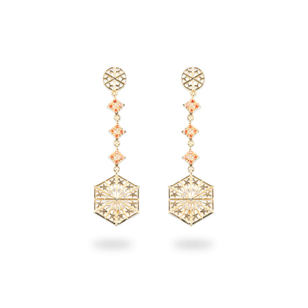 Kulgam / Lattice work / Pinjrakari Pattern Inspired Earring | 22K Gold Plated