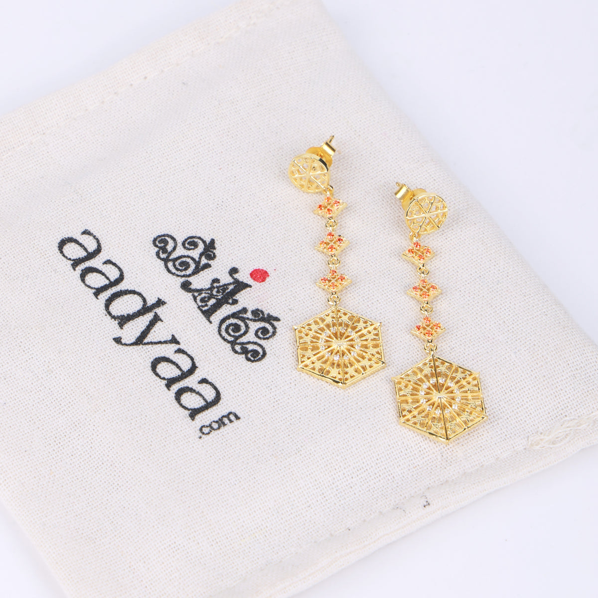 Kulgam / Lattice work / Pinjrakari Pattern Inspired Earring | 22K Gold Plated