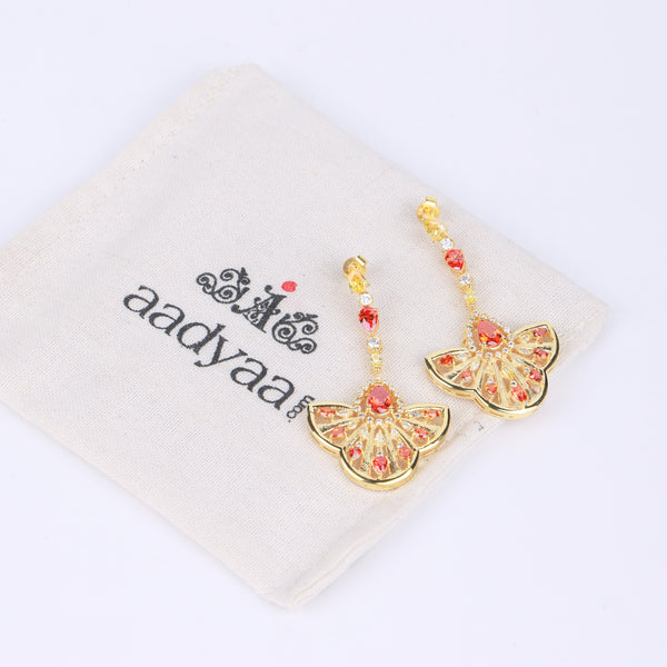 Oyster Shell Portugese Window Inspired Earring | 22K Gold Plated