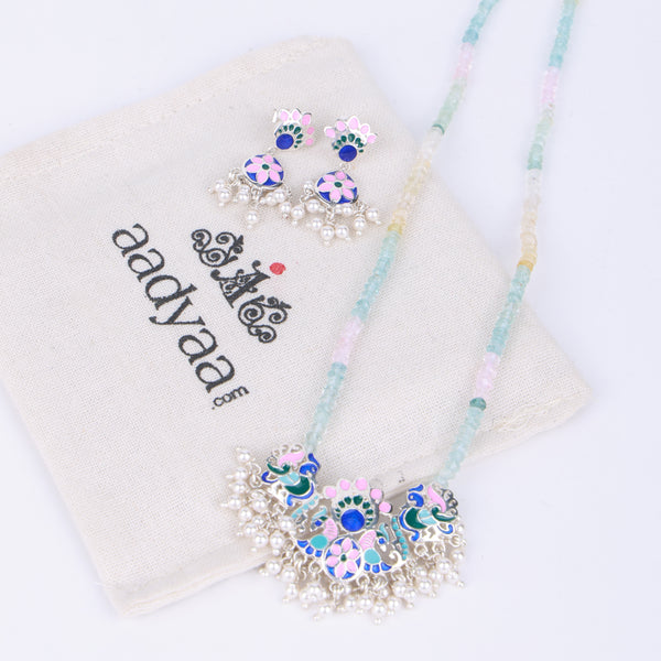 Indian Block Print Mayur Enamel Set