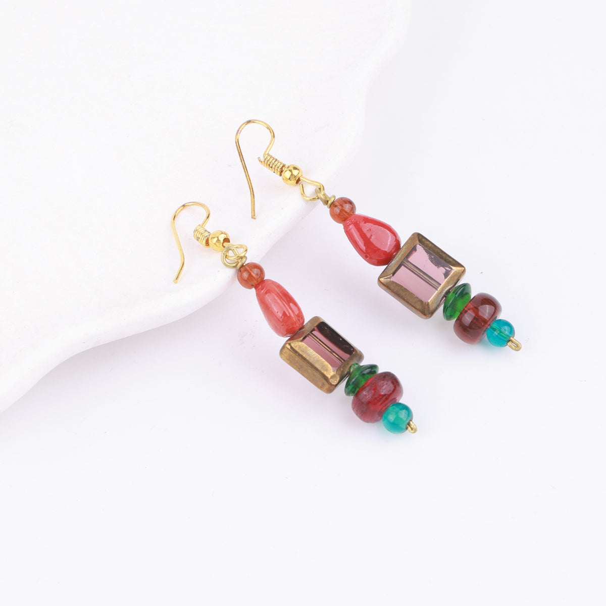 Multicolour Glass Bead Earrings