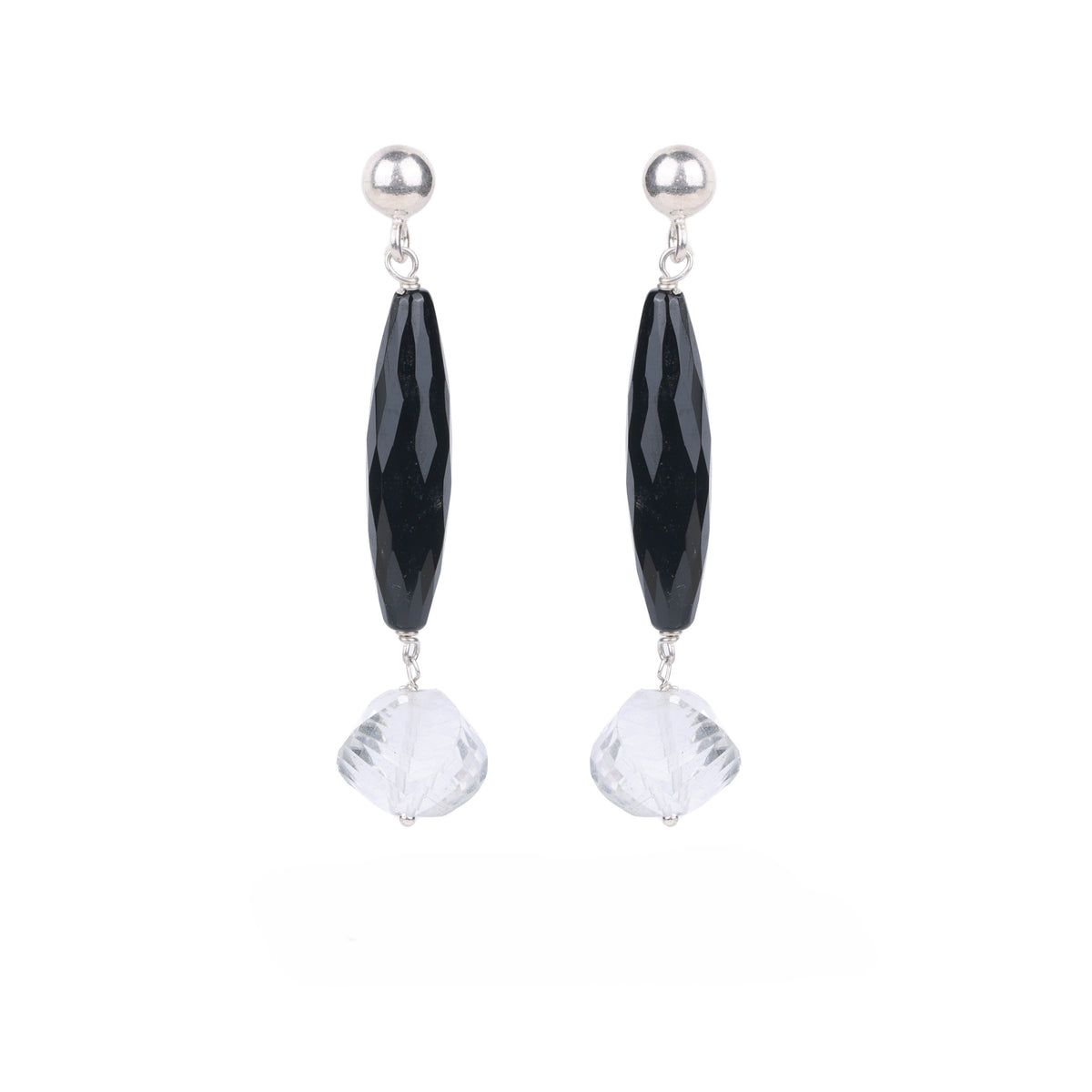 Black Spinel & Crystal Earrings (Project Handmade)