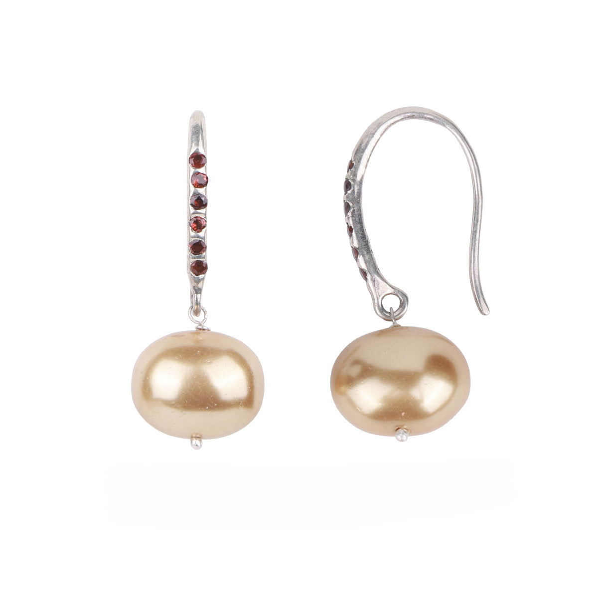 Golden Pearl Drop Earrings (Project Handmade)