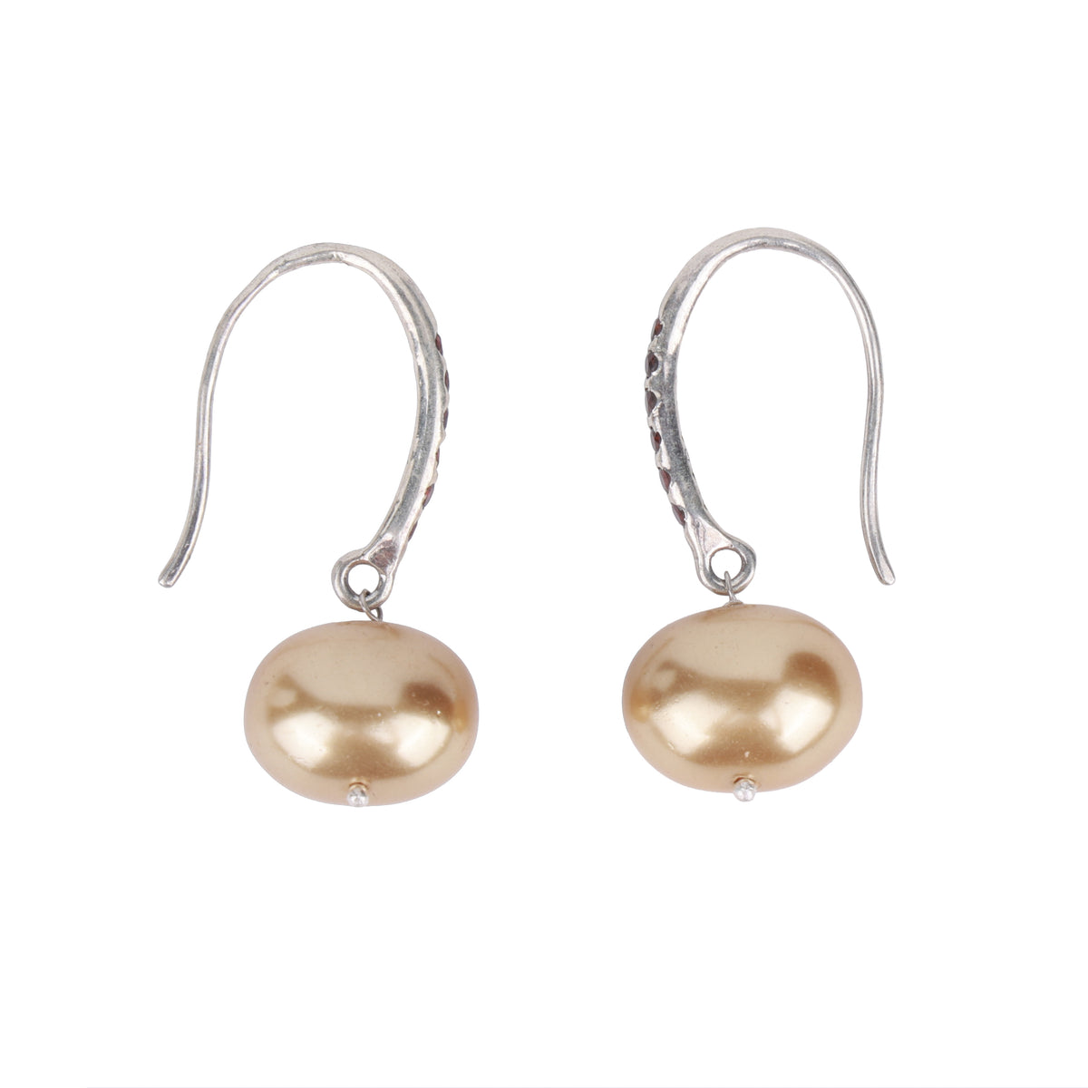 Golden Pearl Drop Earrings (Project Handmade)