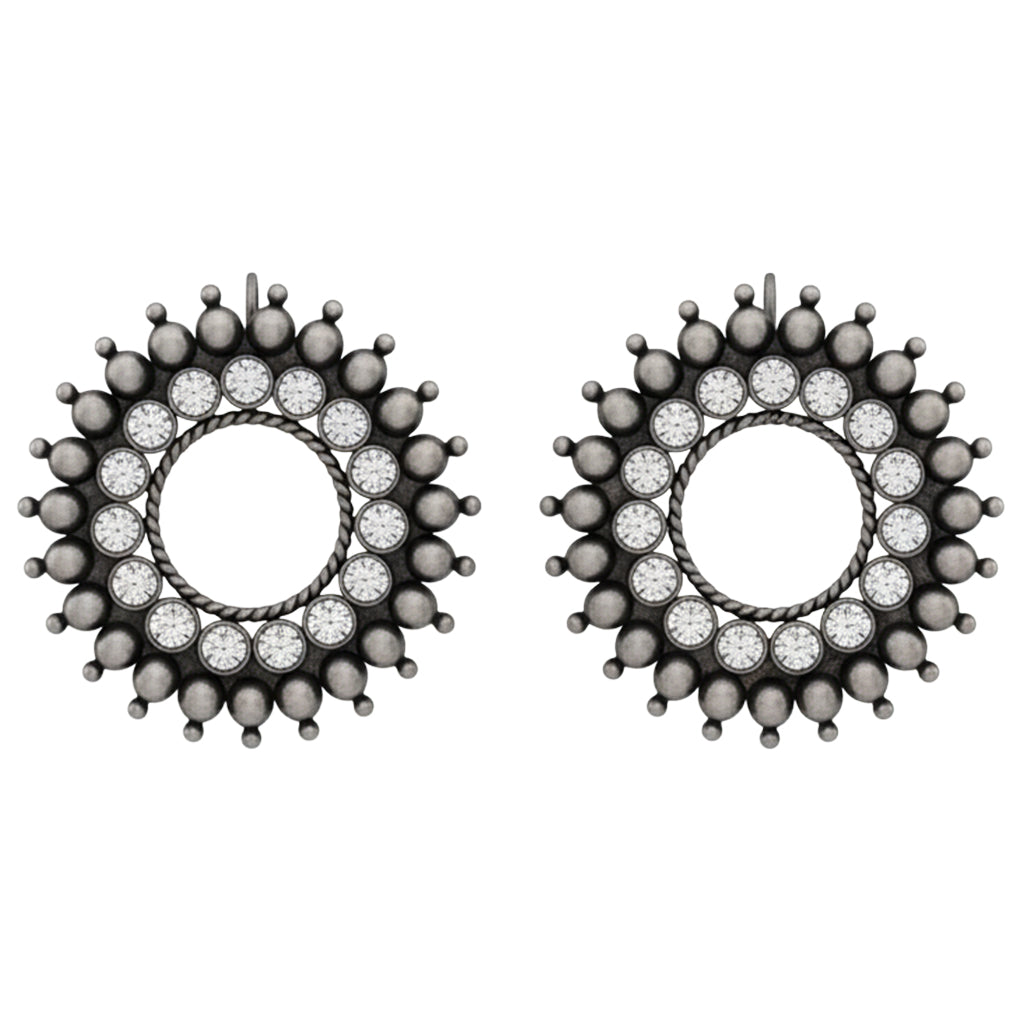 Chakra - Karwar Studs (White) | 92.5 Silver