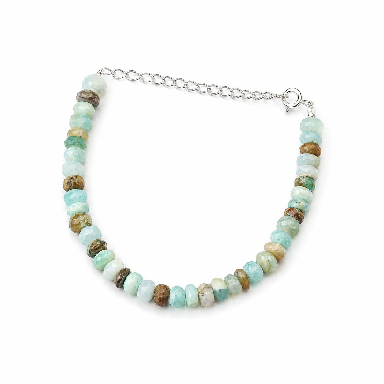 Blue Opal Stone Silver Bracelet
