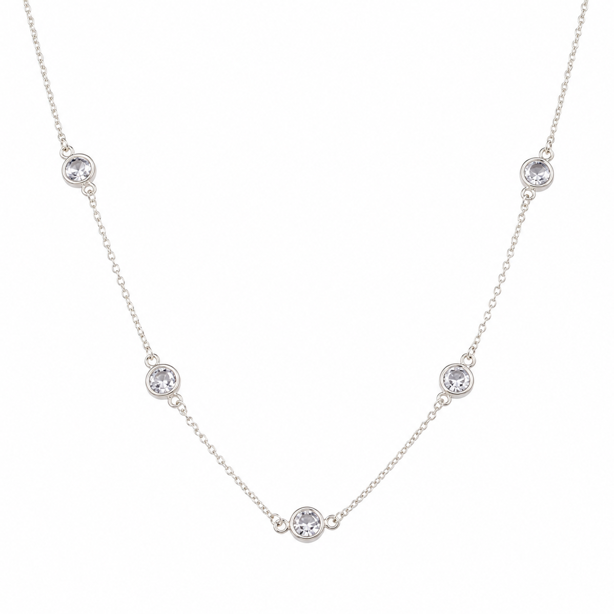 CZ Dot Necklace | 92.5 Sterling Silver