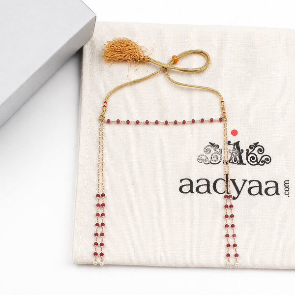 Garnet Mundavali | 92.5 Silver | 22K Gold Plated
