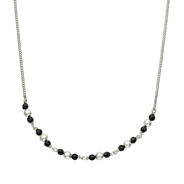 Handmade silver mangalsutra with sarmanee black beads in 92.5 sterling silver