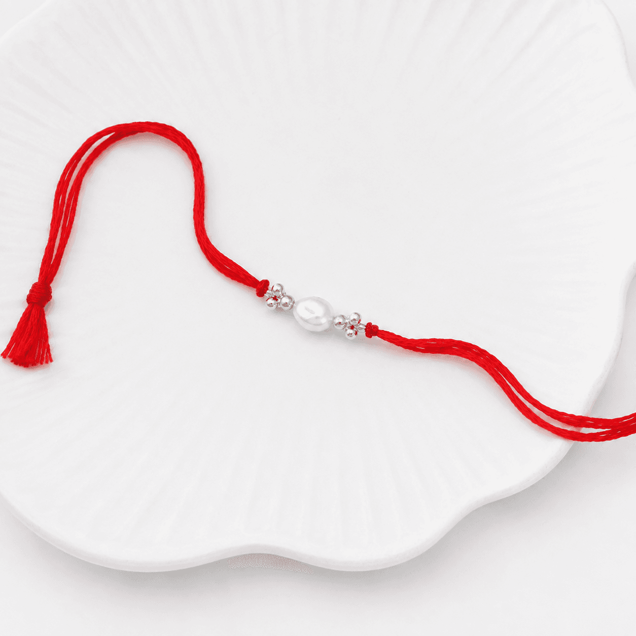 Project Handmade Baroque Pearl & Silver Bead Rakhi