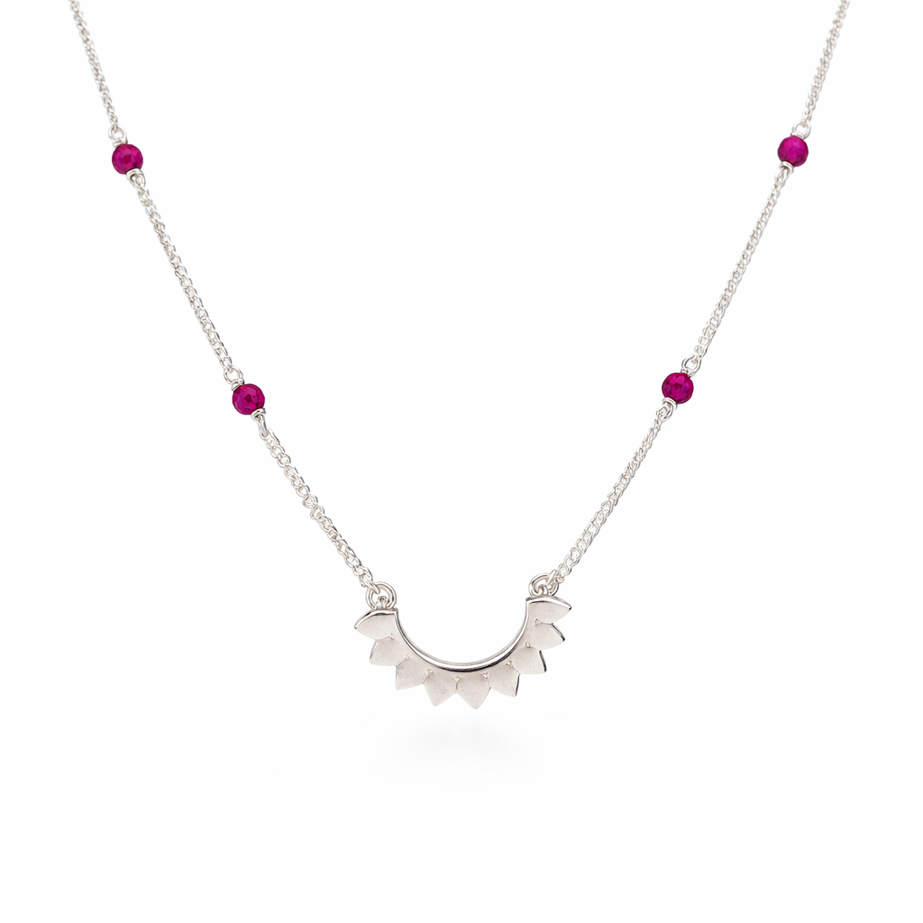 Petal Necklace with Rubies
