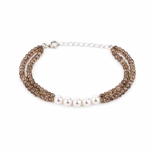 Smoky Quartz & Pearl Bracelet