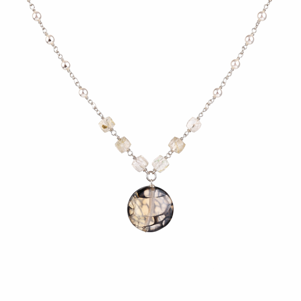 Multicolour Stone Necklace with Pearl Ganthan