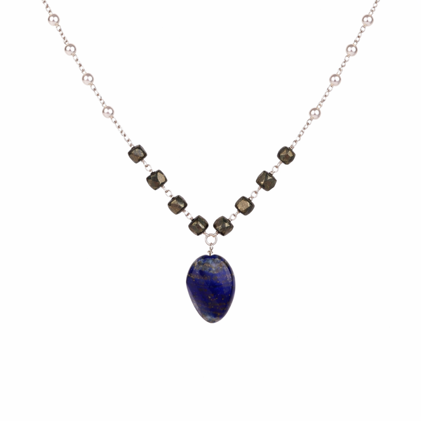 Multicolour Stone Necklace with Pearl Ganthan