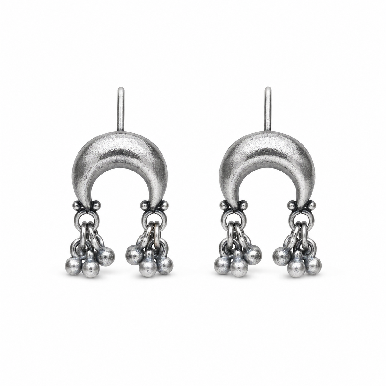 Silver Chandrakor Ghungroo Motif Studs | 92.5 Silver