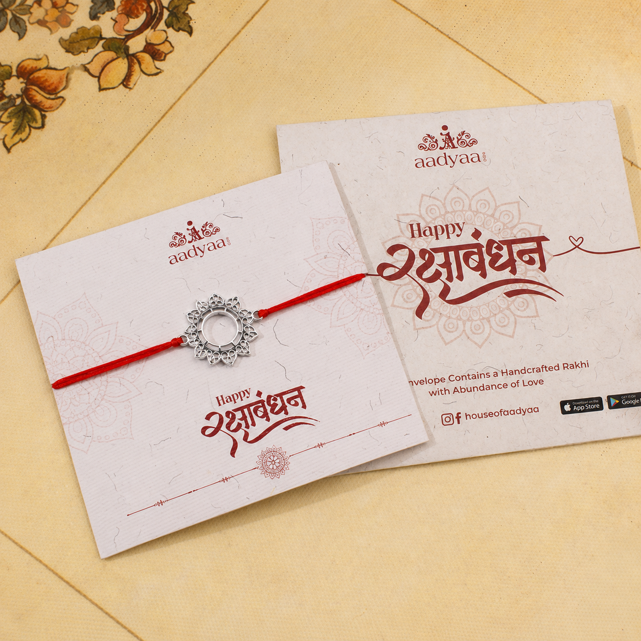 Big Filigree Silver Rakhi