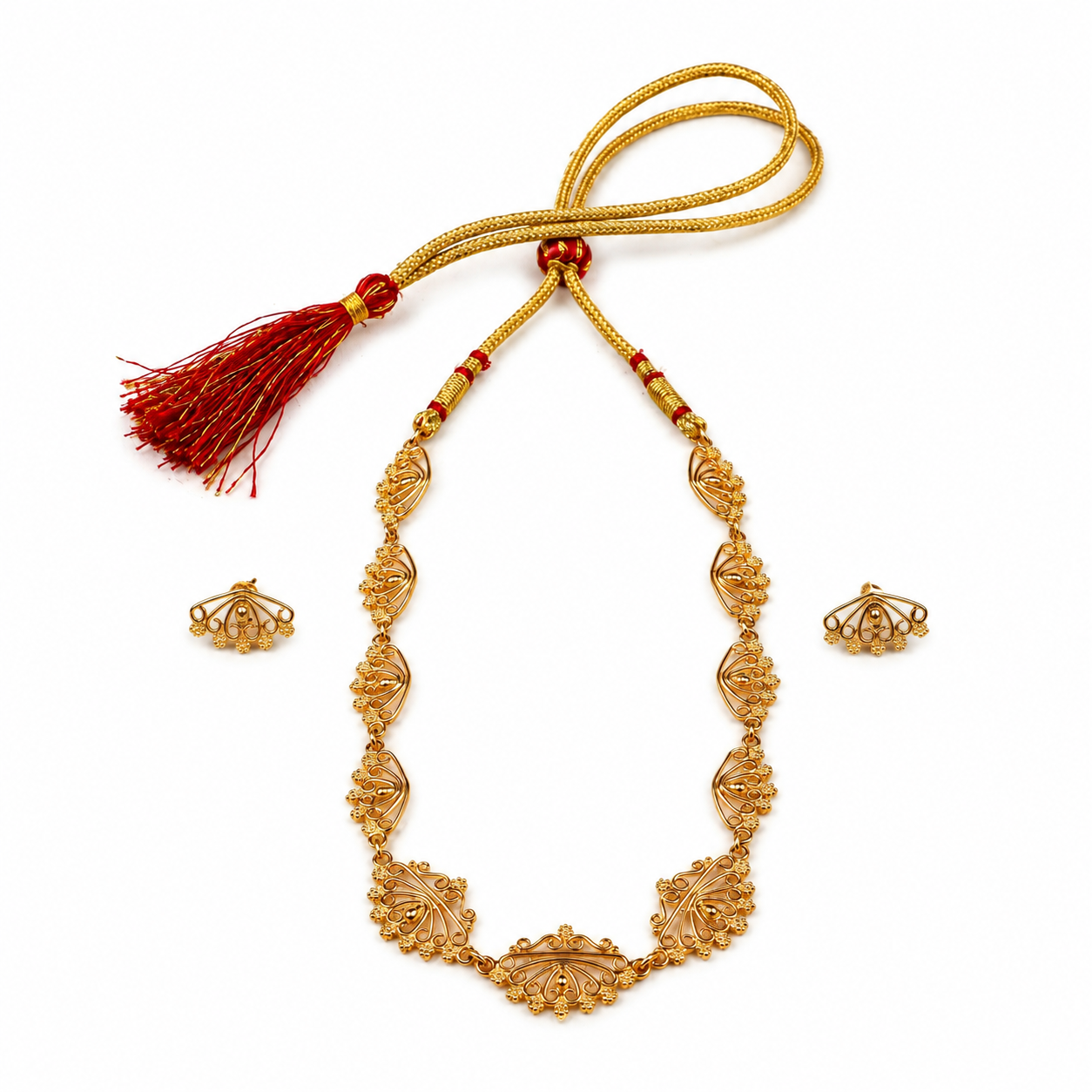 Silver Padma Nakshi Set | 92.5 Silver | 22K Gold Plated