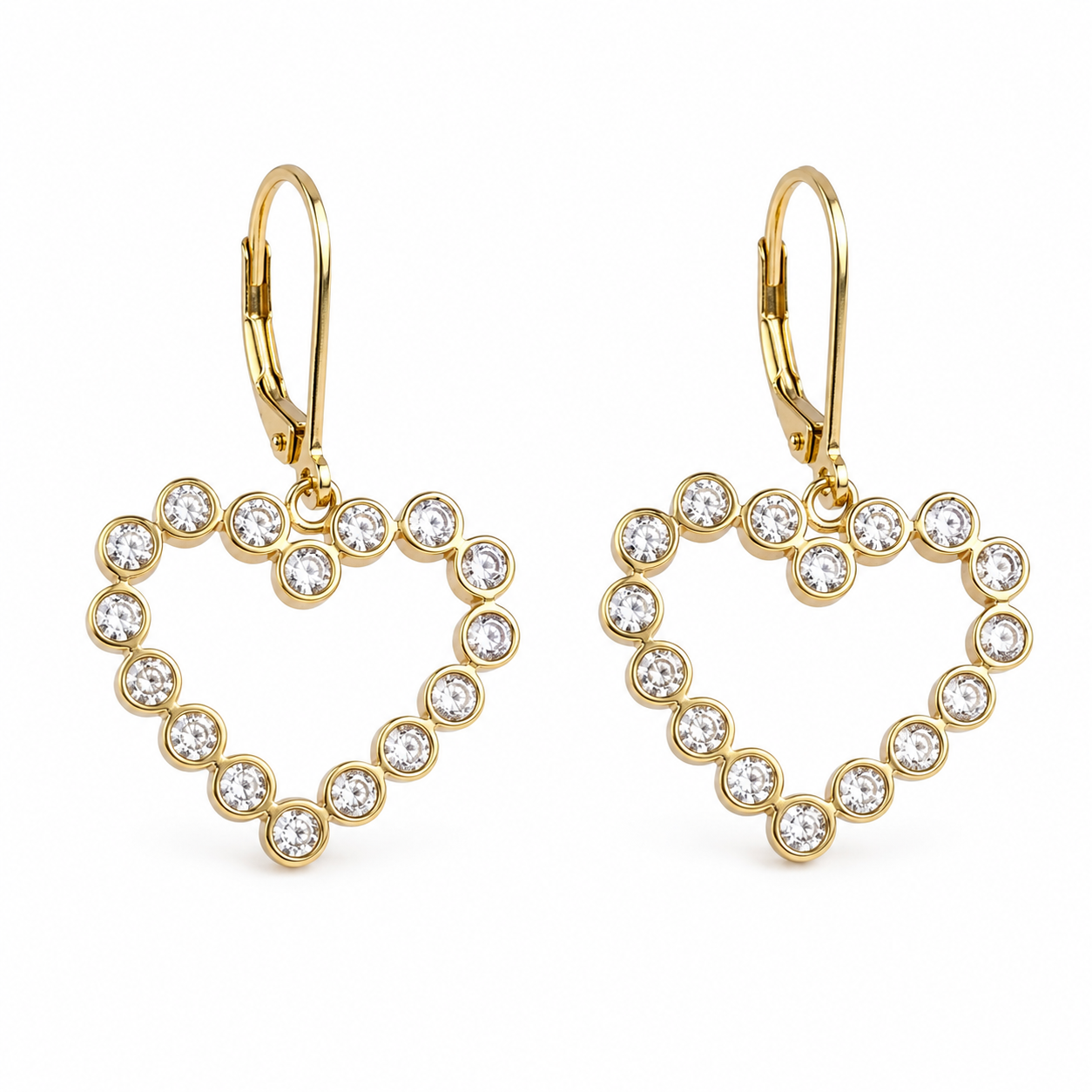 Heart Silver Earring| CZ | 92.5 Silver | 22K Gold Plated