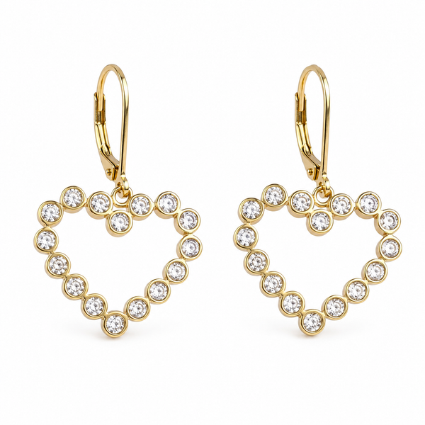 Heart Silver Earring| CZ | 92.5 Silver | 22K Gold Plated
