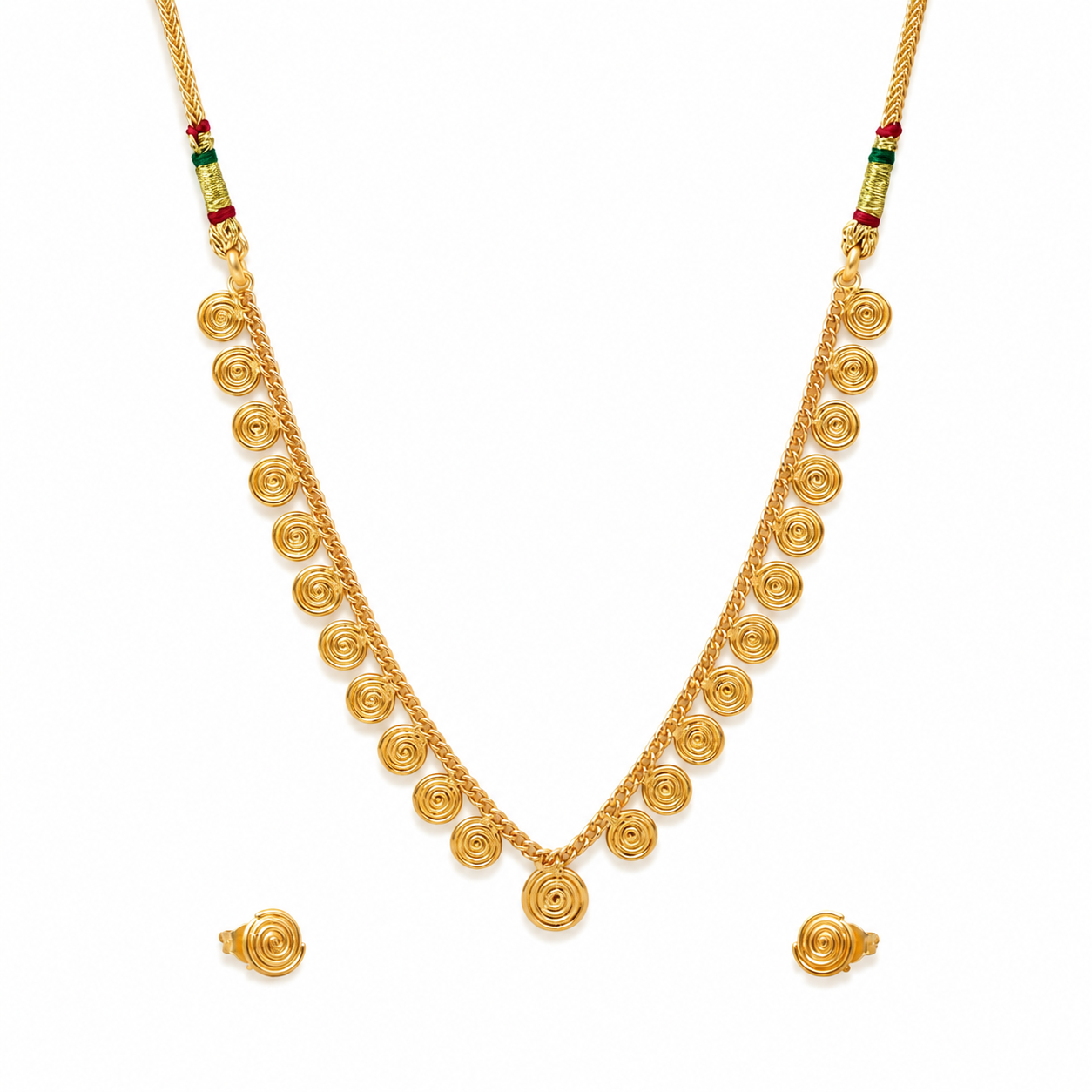 Silver Delicate Spiral Set | 92.5 Silver | 22K Gold Plated