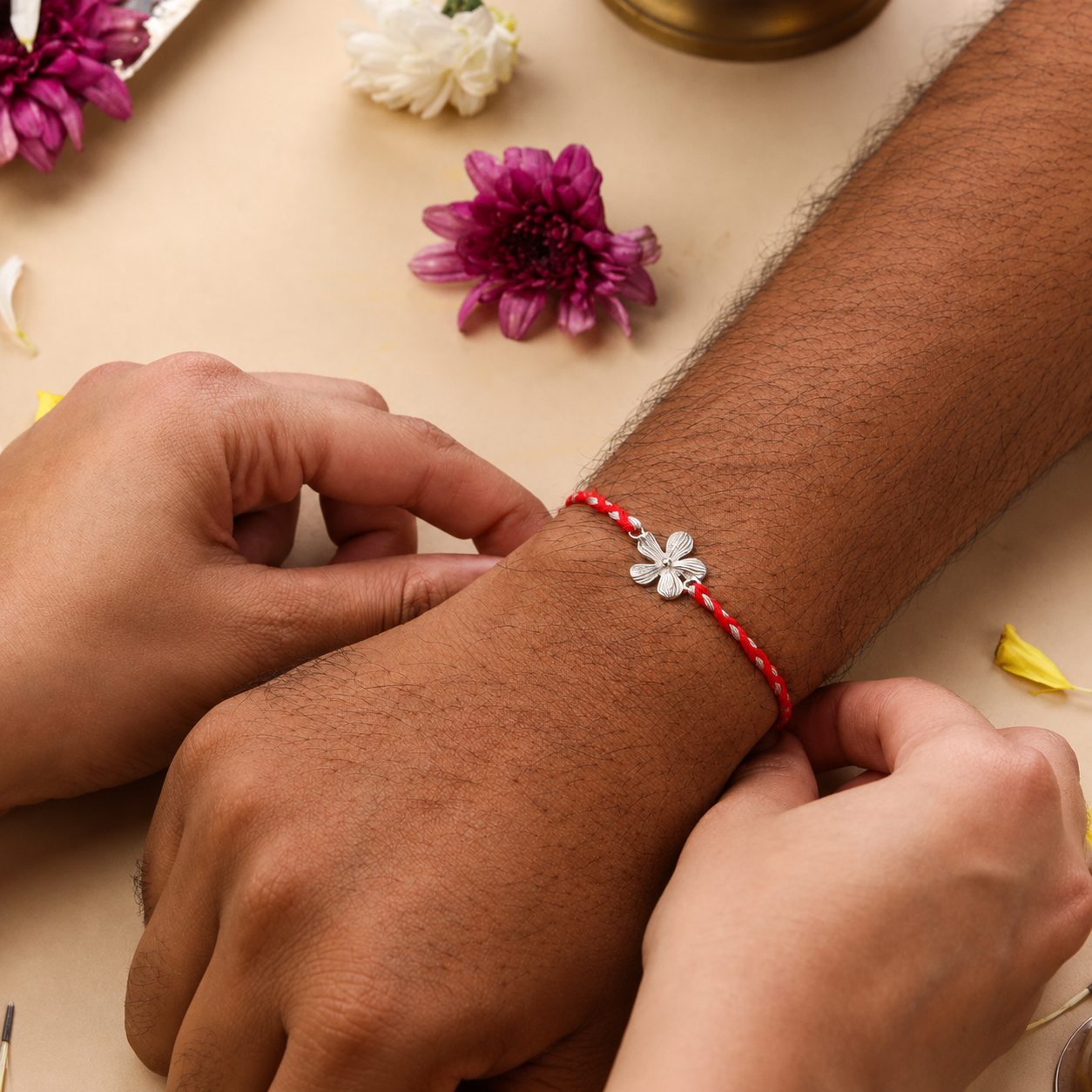 Petal Silver Rakhi