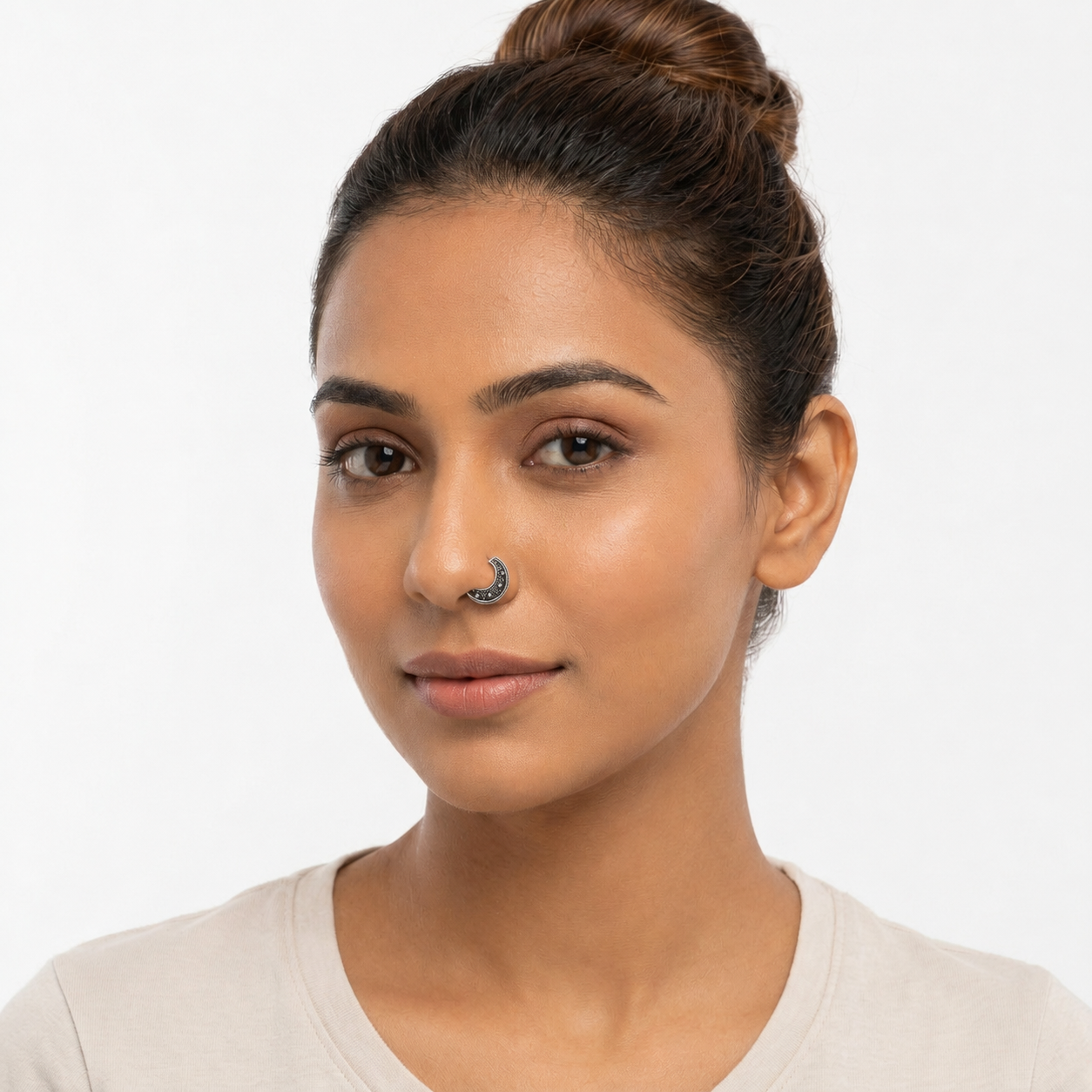 Oxidised Tribal Septum Cum Nose Ring (Pierced)
