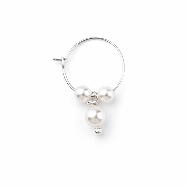 Silver Bhikbali with Pearls (Pierced)