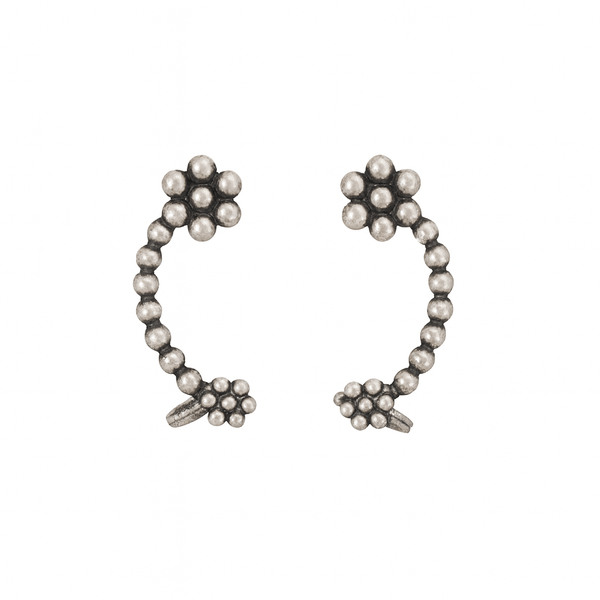 Sterling silver Kudi Earcuffs with traditional motifs