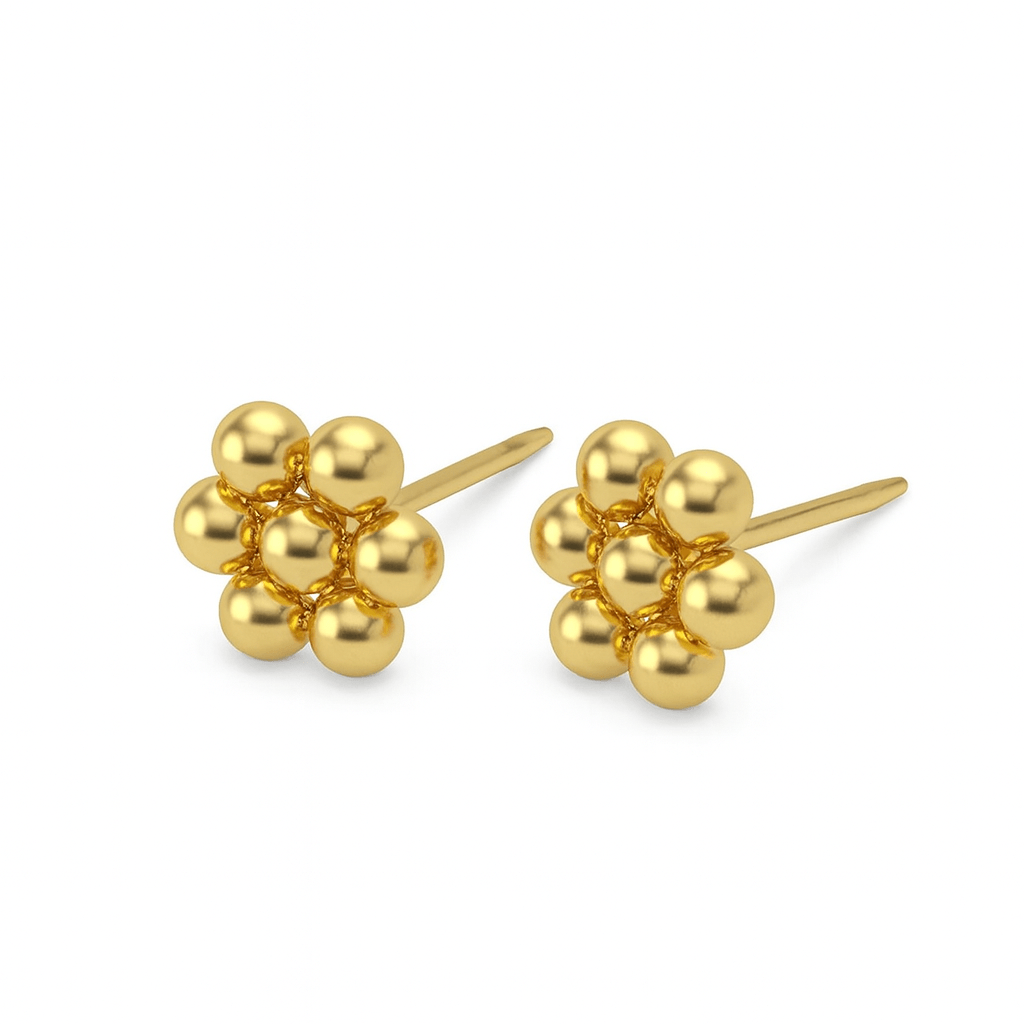 Gold-plated sterling silver earrings with cluster design