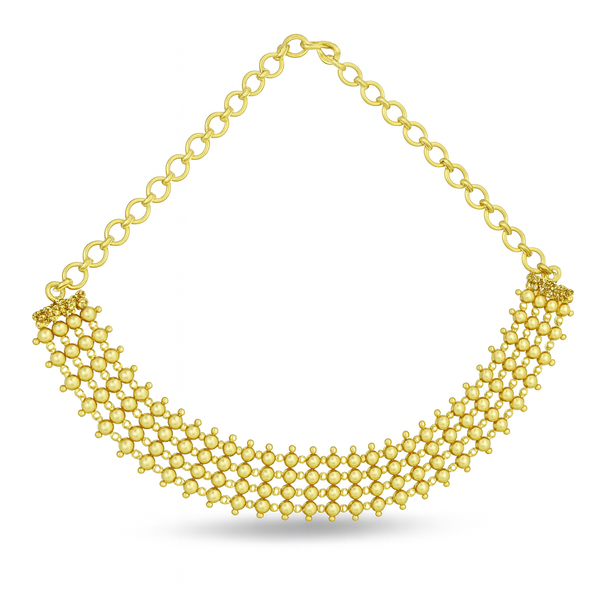 Gold plated pearl choker jewelry