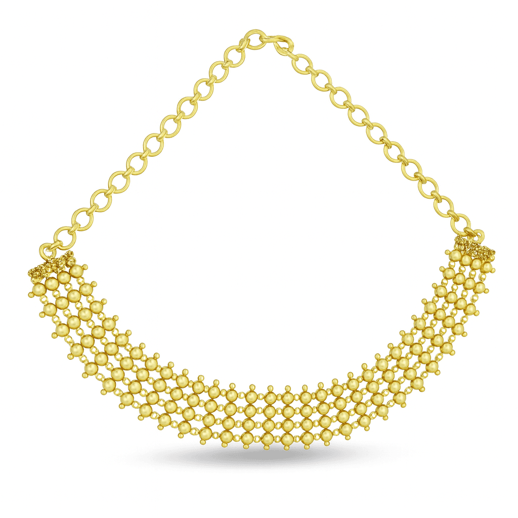 Gold plated pearl choker jewelry
